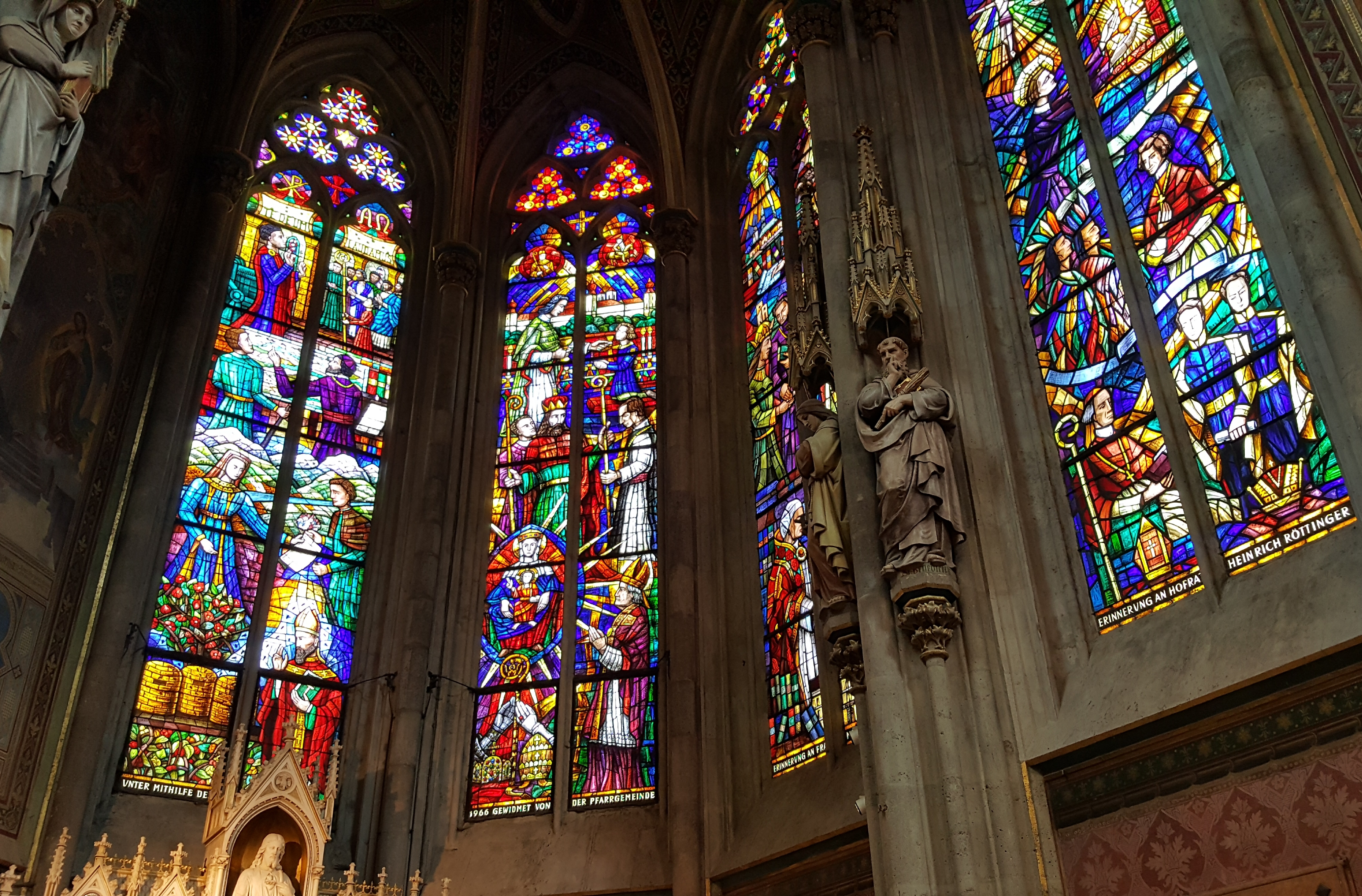 Stained glass in Votivkirche. Photo by Dragonfly Leathrum